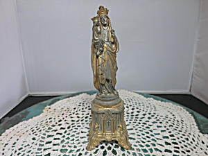 1800's French Bronze Gilt St Anne De Beaupre With Child D.s.r