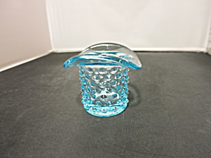 Fenton Art Glass Blue Hobnail Top Hat Light Aqua Blue