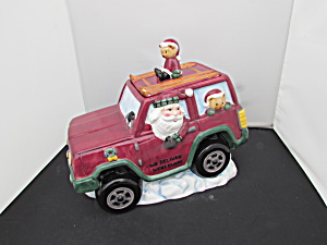 Cooks Club Holiday Christmas Santa Red Jeep Suv