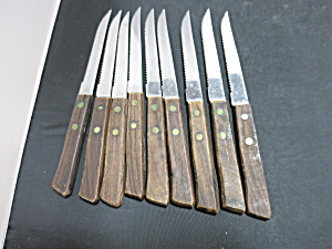 Vintage Stainless Steel Steak Knife Set Of 9 Made In Japan