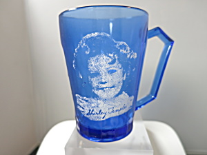 Vintage Cobalt Blue Shirley Temple Glass Cup Mug