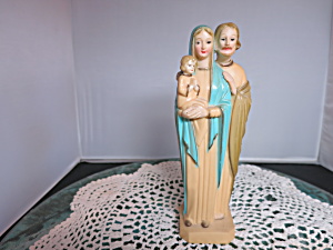 Vintage Holy Family Statue Made In Hong Kong Plastic 8 In 1960s