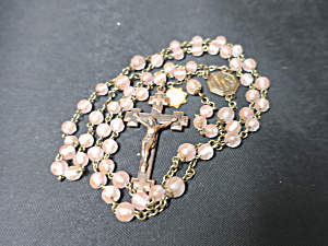 Antique Saphiret Beaded Rosary Copper Crucifix