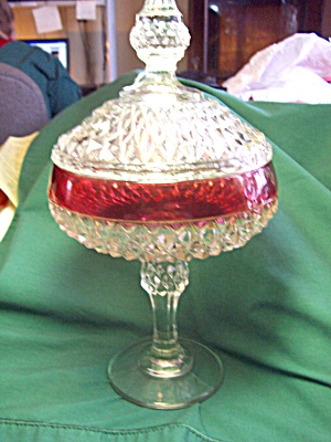 Indiana Glass Diamond Point Compote Candy
