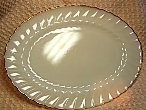 Fire King Platter White With Gold Trim 50th