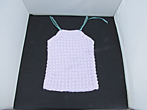 Vintage Crochet Knit Baby Dress Pink Size 0-3 Months