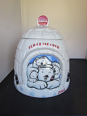 Coca Cola Polar Bear Igloo Cookie Jar