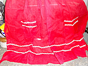 Vintage Linen Apron Red With Double Pockets