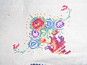 Stand Cover Cross Stitched