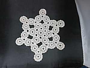Vintage Snowflake Doily Hand Crochet And Tatted 12 Inch