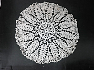 Vintage Crochet Lace Doily Pineapple Pattern Off White 12 Inch