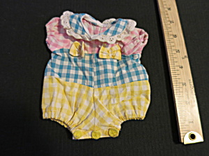 Vintage Doll Romper Checkered With Eyelet Trim Bsb