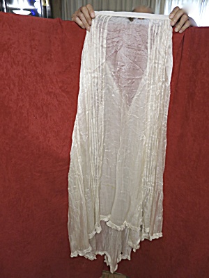 Victorian Bustle Petticoat Slip Cream Silk Gauze Pin Tucked