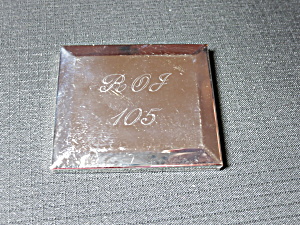 Reed & Barton 710 Silver Mirror Compact Monogrammed Roj