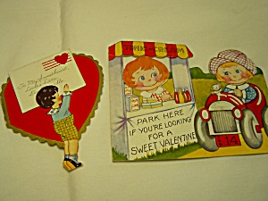 Valentine Cards Pair W/moveable Parts