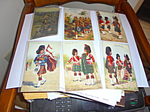 Scottish Highlanders Postcards Lot Of 6