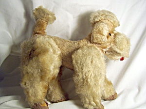 Vintage Jointed Poodle Straw Stuffed