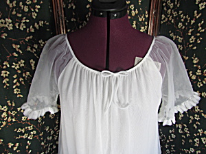 Vintage White Chiffon First Lady Nightgown Size Small