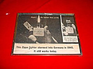 1940's Framed Zippo Lighter Ad Ww2