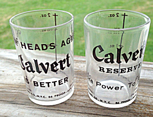 Pr. Of Vintage Calvert Whiskey Shot Glasses