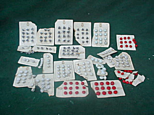 Old Button Collection On Cards