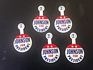5 Johnson For President Tab Pins
