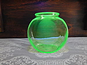 Vintage Uranium Glass Fish Bowl