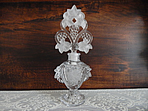 Vintage Tall Perfume Frosted Leaves With Grapes