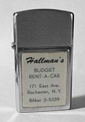1960`s Warco Adv. Hallman`s Rent A Car Lighter