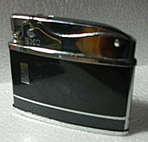 Smc 1960`s N.o.s. Black & Gray Enamel Flat Lighter