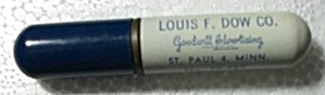 1940`s Adv. Louis F. Dow Co. Blue & White Tube Lighter