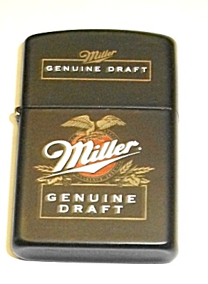 Nos Black Adv. Miller Genuine Draft Beer Lighter