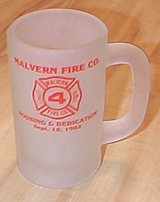 1982 Malvern Fire Company Commemorative Glass Mug, Malvern, Pa