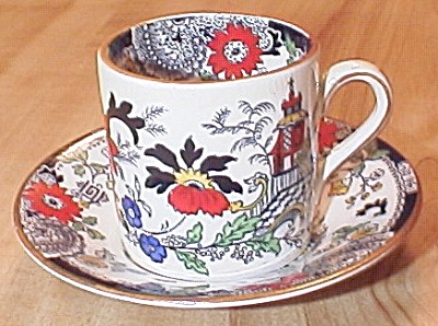 Coalport China Kings Ware Canton Demitasse Cup And Saucer A