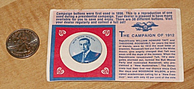 Reproduction 1912 Wilson Presidential Election Campaign Pin