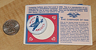 Reproduction 1940 Willkie Presidential Election Campaign Pin