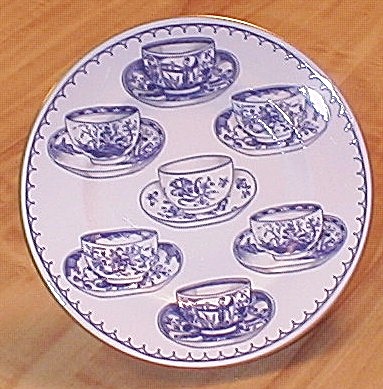 1995 Royal Worcester Cup Of Cups Salad Dessert Plates Blue/white