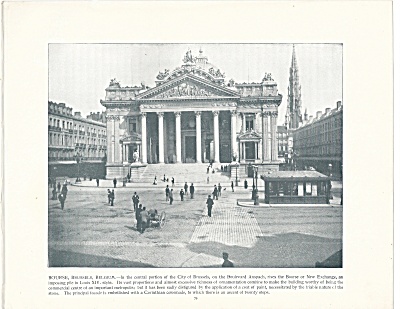 The Bourse, Brussels, Belgium, 1892 Shepp's Photographs Book Page