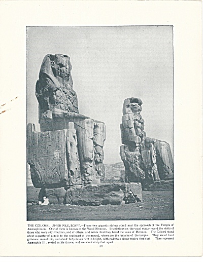 The Colossi, Upper Nile, Egypt 1892 Shepp's Photographs Book Page