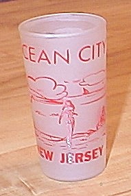 Vintage 1950s/1960s Souvenir Drinking Glass, Ocean City, New Jersey