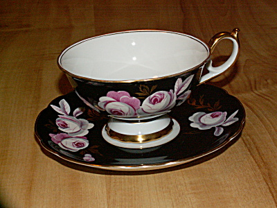 1940s Royal Bayreuth China Germany Us Zone Tea Cup & Saucer Roses