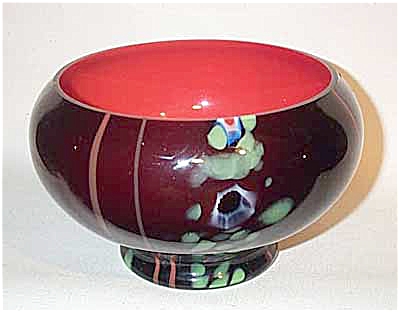 Czech Kralik Deco Glass Millefiori Bowl