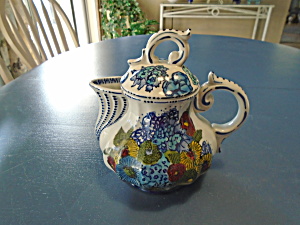 Fabrique En Chine Fancy Blue Flowered Tea Pot