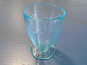 Indiana Glass Tiara Sandwich Glass Footed Glasses Aqua Blue