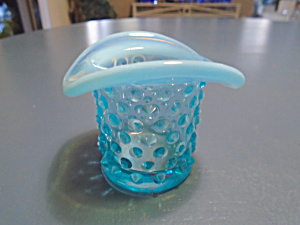 Fenton Opalescent Blue Hobnail Hat Toothpick Holder