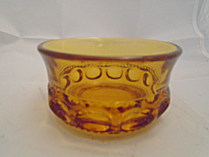 Indiana Glass Thumbprint Tiara Amber Dessert Bowl