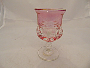 King's Crown Cranberry Double Flash Cognac Glass(Es)