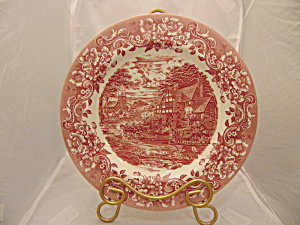 Staffordshire Engravings Red/pink 17th Century Dinner Plate(S)