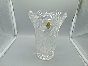 Imperlux 24% Lead Crystal Footed Vase From Poland