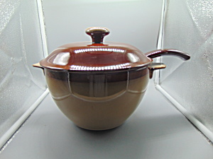 Sango Nova Brown Covered Soup Tureen With Matching Ladle Mint